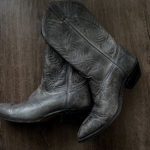 Vintage Code West Grey Cowgirl Boots size 8/ 8.5